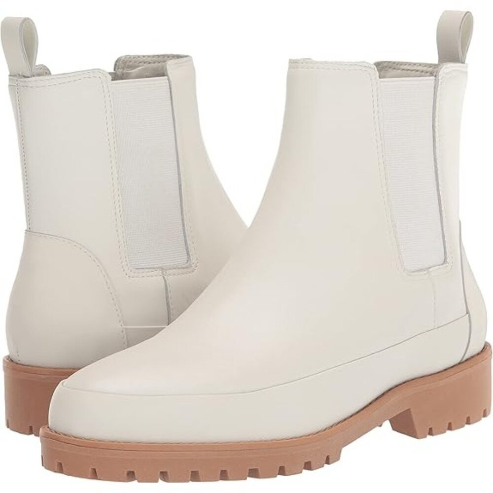 🆕 REBECCA ALLEN All Weather Chelsea Boot 8 Off-White - Picture 2 of 15
